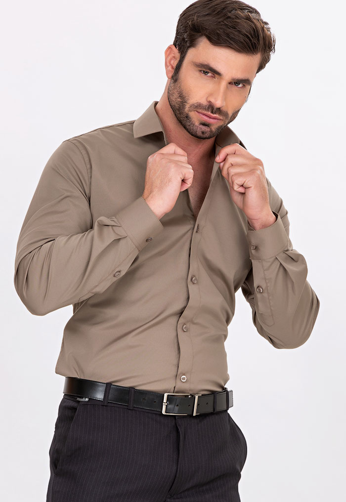 camisa vs office elastano kaki 1